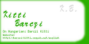 kitti barczi business card